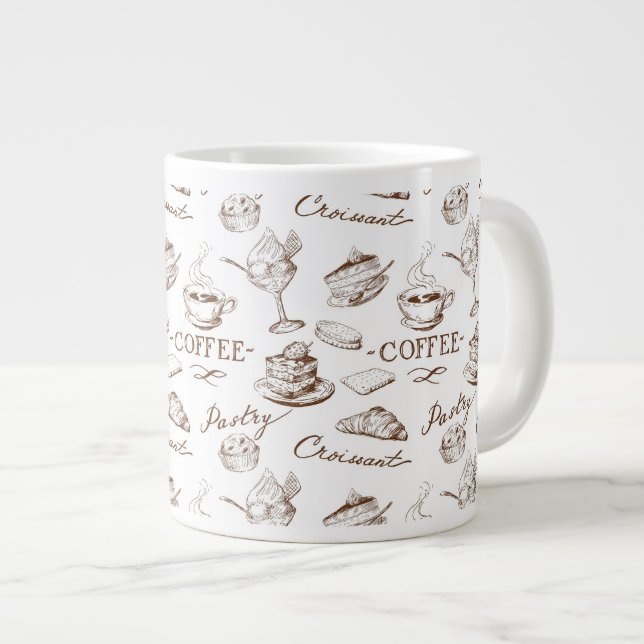 Sweet paper large coffee mug (Front Right)