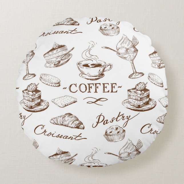 Sweet paper round pillow (Front)