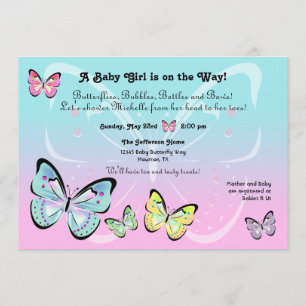 Sweet Pastel Butterfly Invitation