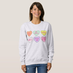 Sweet Pastel Candy Heart Valentine's Day Love Sweatshirt