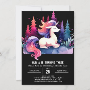 Sweet Pastel Horse Birthday Invitation