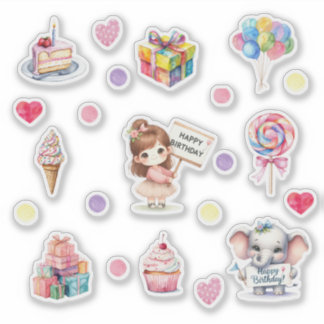 Sweet Pastel Joyeux Stickers Anniversaire