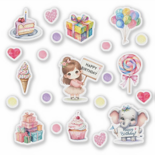 Sweet Pastel Joyeux Stickers Anniversaire (Devant)