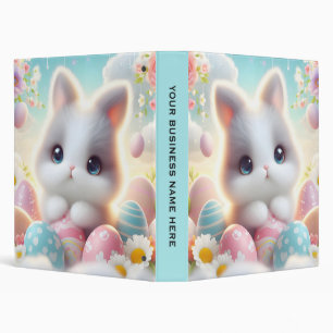 Sweet Pastel Kawaii Kitten Easter Eggs Binder