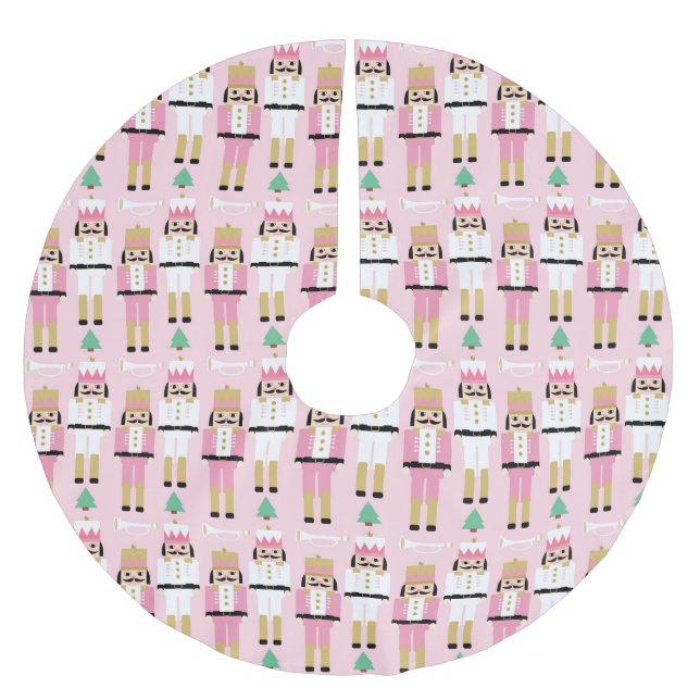 Sweet Pastel Nutcracker Christmas Brushed Polyester Tree Skirt (Front)