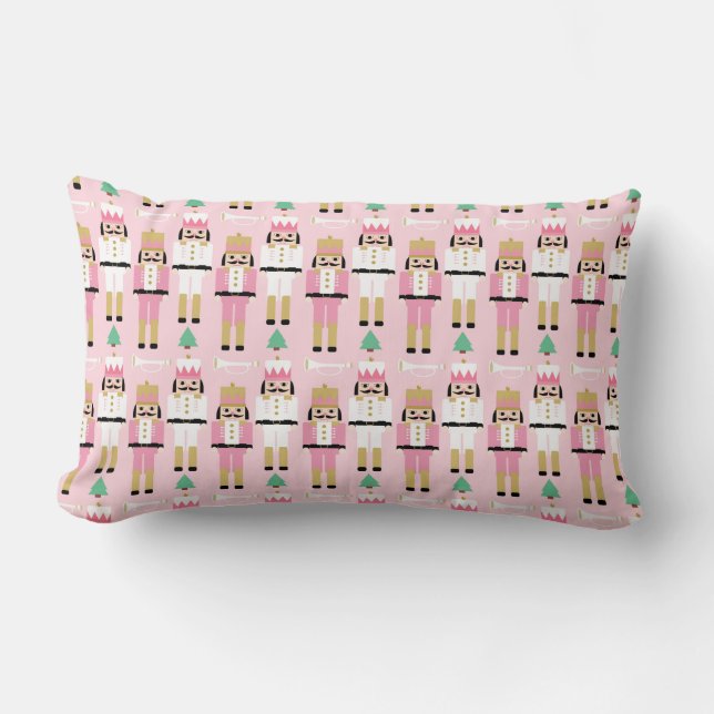 Sweet Pastel Nutcracker Christmas Lumbar Pillow (Front)
