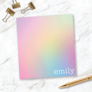 Sweet Pastel Ombré Notepad Personalized w/ Name