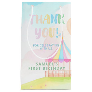 Sweet pastel onederland watercolor 1st Birthday Small Gift Bag