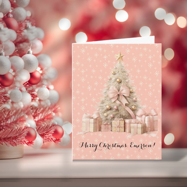 Sweet Pastel Soft Pink Snowflakes & Christmas Tree (Créateur téléchargé)