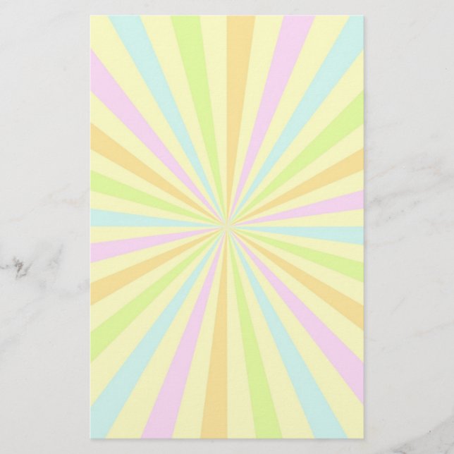 Sweet Pastels Spinning Wheel Sun Burst Stationery (Front)