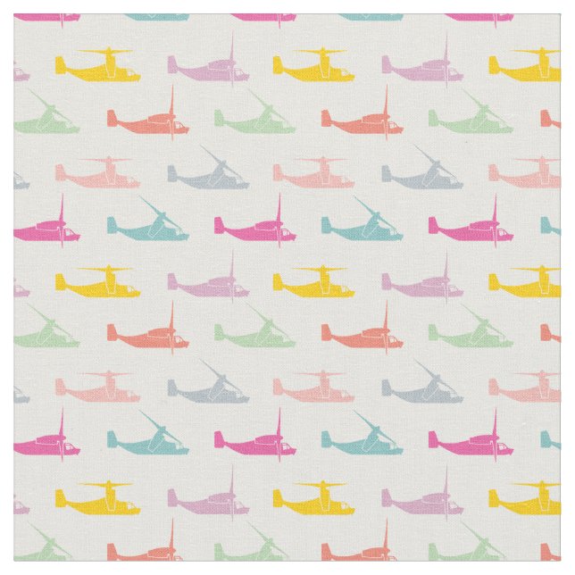 Sweet Pastels V-22 Osprey Pattern Fabric (Close Up)