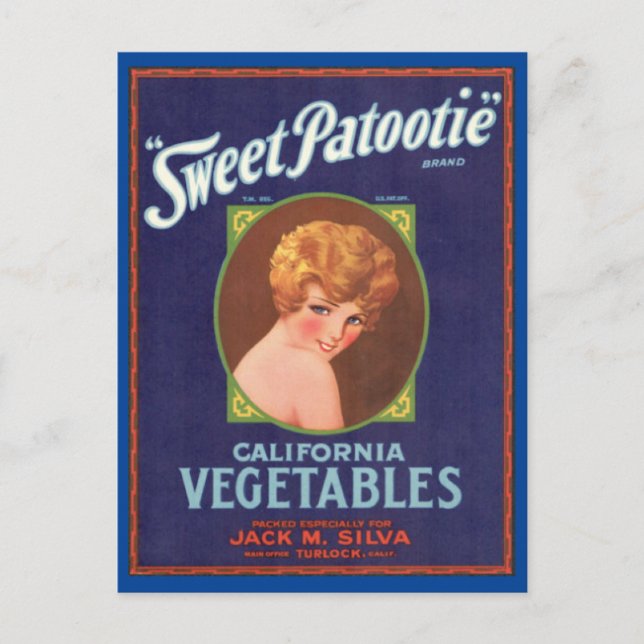 Sweet Patootie Brand Postcard (Front)