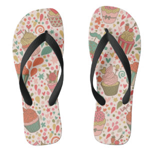 Sweet pattern flip flops