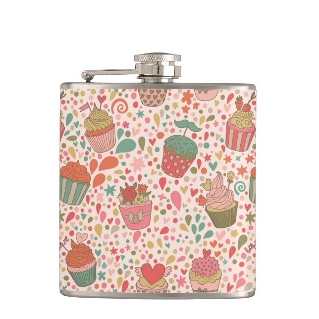 Sweet pattern hip flask (Front)