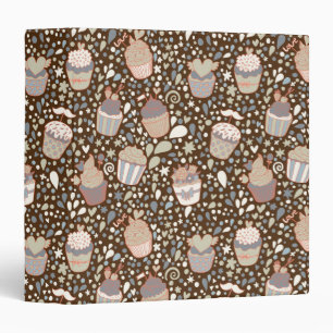 Sweet pattern made of tasty cupcakes binder