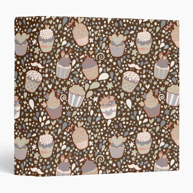 Sweet  pattern made of tasty cupcakes binder (Front/Spine)
