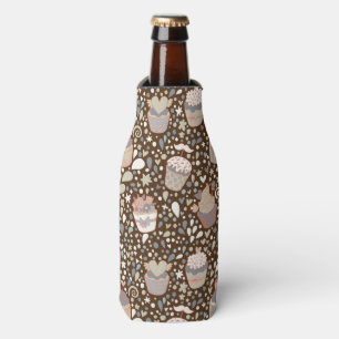 Sweet pattern made of tasty cupcakes bottle cooler