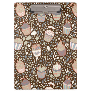 Sweet  pattern made of tasty cupcakes clipboard
