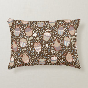 Sweet  pattern made of tasty cupcakes decorative pillow