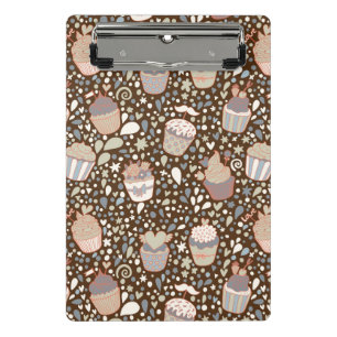 Sweet  pattern made of tasty cupcakes mini clipboard
