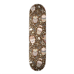 Sweet  pattern made of tasty cupcakes skateboard