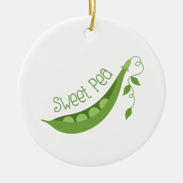 Sweet Pea Ceramic Ornament (Front)