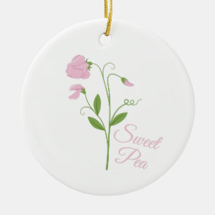 Sweet Pea Ceramic Ornament