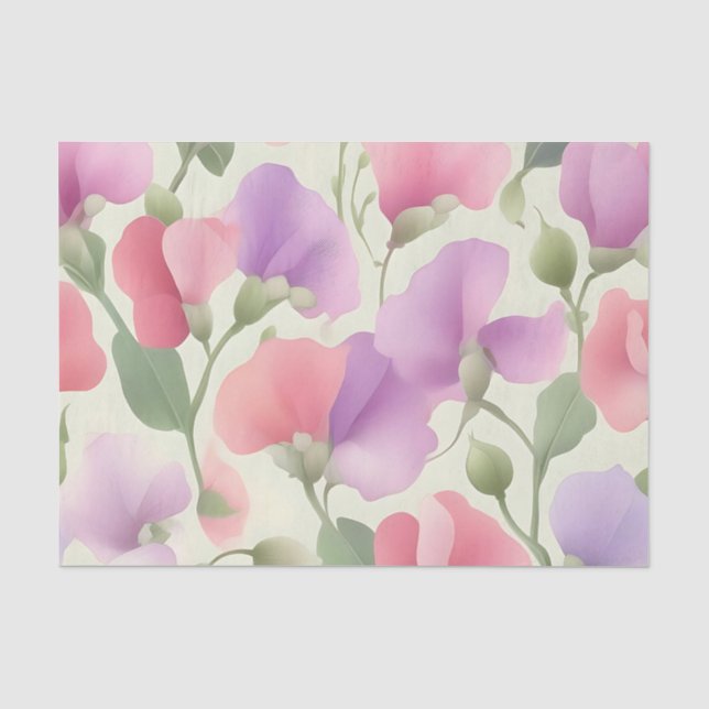 Sweet Pea Charming Retro Pastel Tissue Paper (Front)