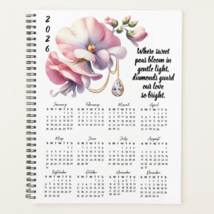 Sweet Pea & Diamond April Verse – 2026 Full-Year Planner