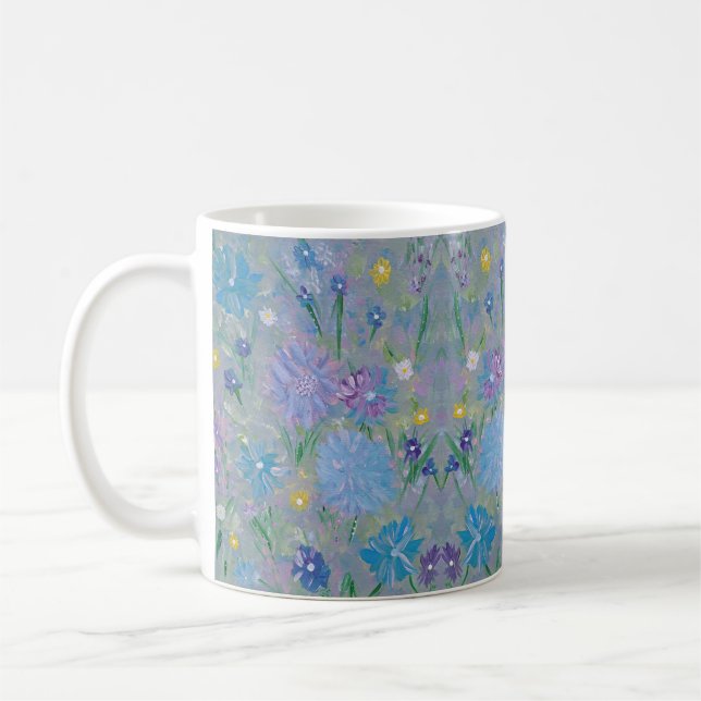 Sweet Pea Floral Coffee Mug (Left)