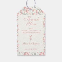 Sweet Pea Floral Pink and Cream Thank You Wedding 