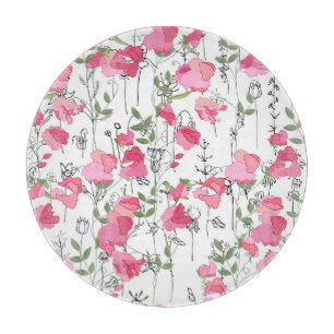Sweet Pea: Floral Summer Texture. Cutting Board