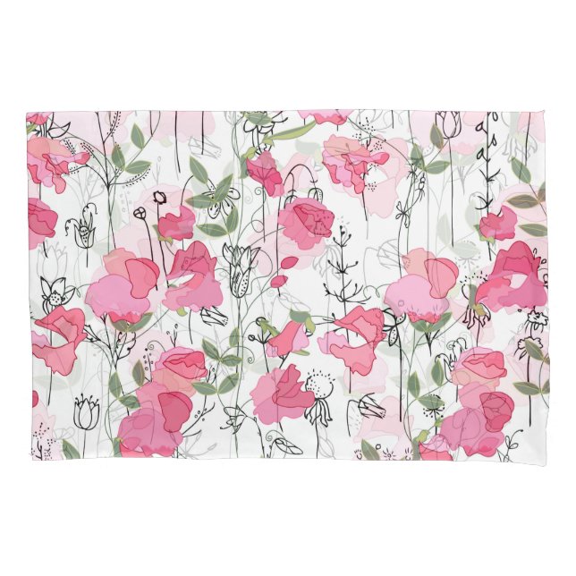 Sweet Pea: Floral Summer Texture. Pillowcase (Front)