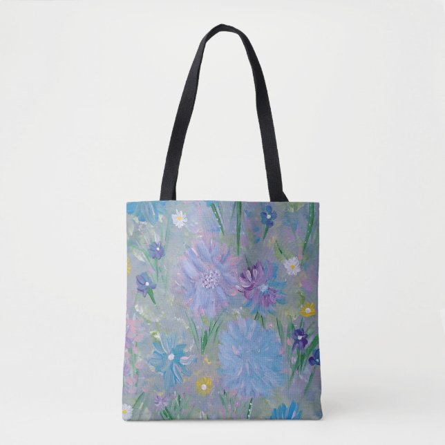 Sweet Pea Floral Tote Bag (Front)