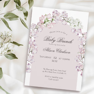 Sweet Pea flower arch Baby brunch elegant lavender Invitation