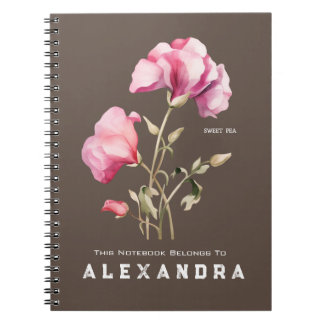 Sweet Pea Flower - Notebook Personalize It