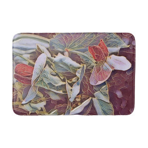 SWEET PEA FLOWERS   BATH MAT