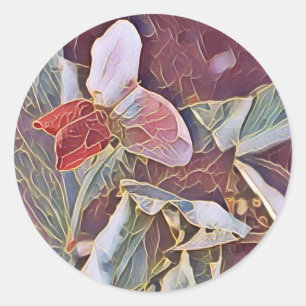SWEET PEA FLOWERS    CLASSIC ROUND STICKER