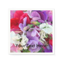 Sweet Pea Flowers Napkin