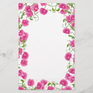 Sweet Pea Flowers Stationery