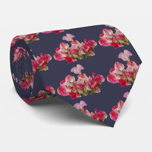 Sweet Pea Flowers Tie (Rolled)