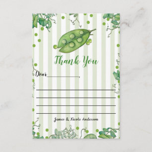 Sweet Pea Green Whimsical Baby Shower Thank You Card