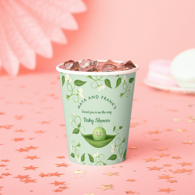 Sweet Pea in a Pod Baby Shower    Paper Cups (Insitu)