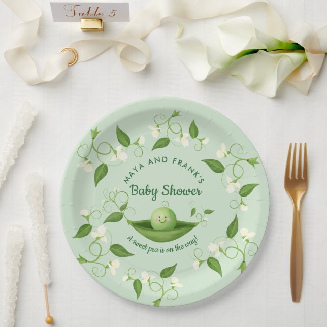 Sweet Pea in a Pod Baby Shower    Paper Plate (Wedding)