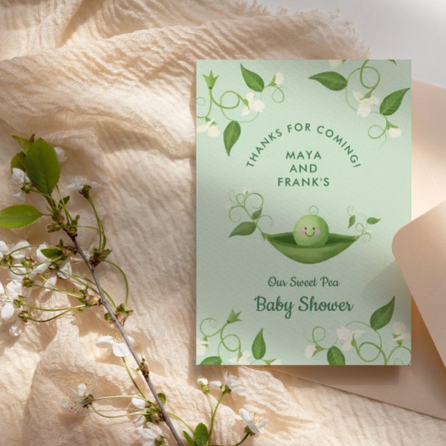 Sweet Pea in a Pod Gender Neutral  Thank You Card (Creator Uploaded)