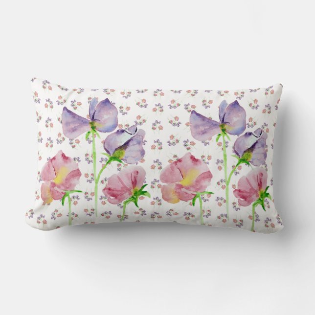 Sweet Pea Lumbar Pillow (Front)