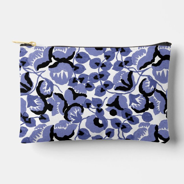 Sweet Pea (Periwinkle) Fine Art Accessory Pouch (Front)