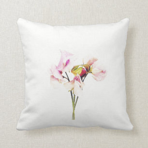 Sweet Pea Print Throw Pillow