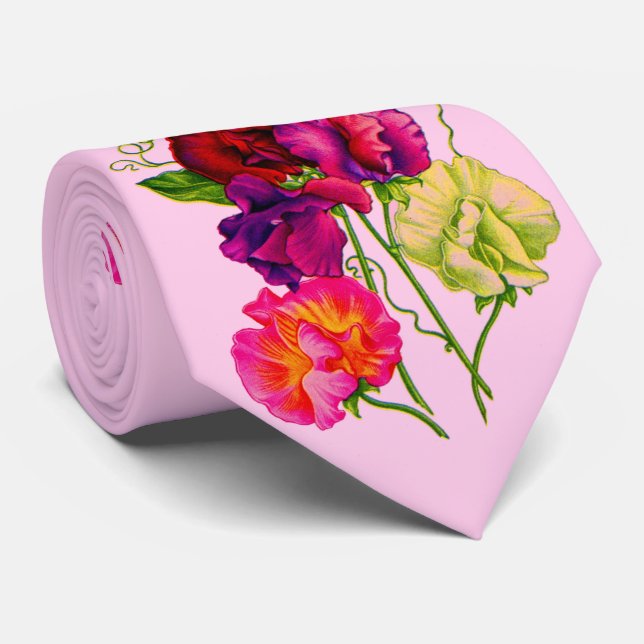 sweet pea print  tie (Rolled)