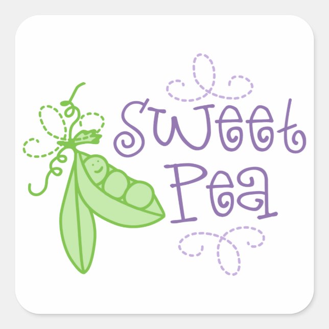 Sweet Pea Square Sticker (Front)
